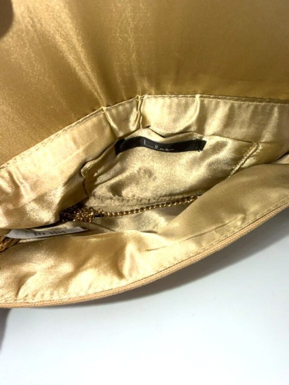 Lulus Gold Beaded Floral Envelope Clutch Crossbody Bag NWT - Picture 7 of 9